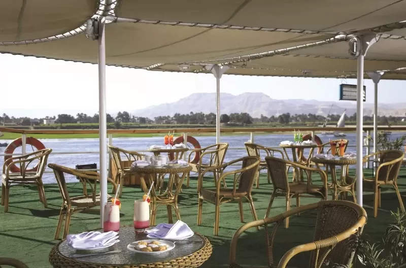 Experience the beauty of the Nile at sunset while cruising on the Jaz Crown Prince